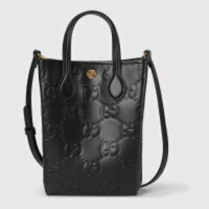Gucci GG Super Bag Strap Black Leather